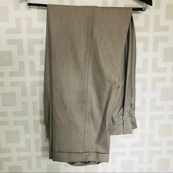 Jos A Bank Taupe Tan 2 Piece Suit Jacket and Pants 40L and 34L Wool Silk Blend - Picture 5 of 11